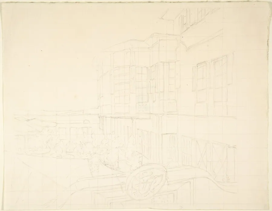 Sketch of Building by Franz von Hauslab the Younger