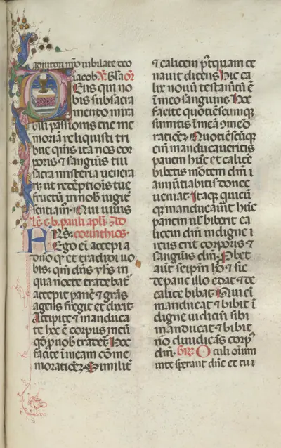 Missale: Fol. 225: Chalice with Host