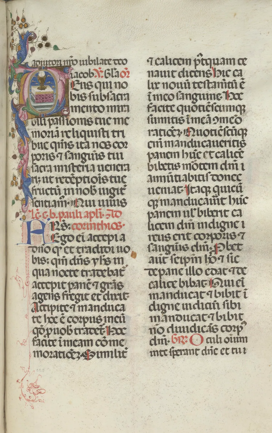 Missale: Fol. 225: Chalice with Host by Giapeco Caporali