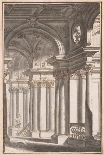Architectural Capriccio with a Soldier and Dog