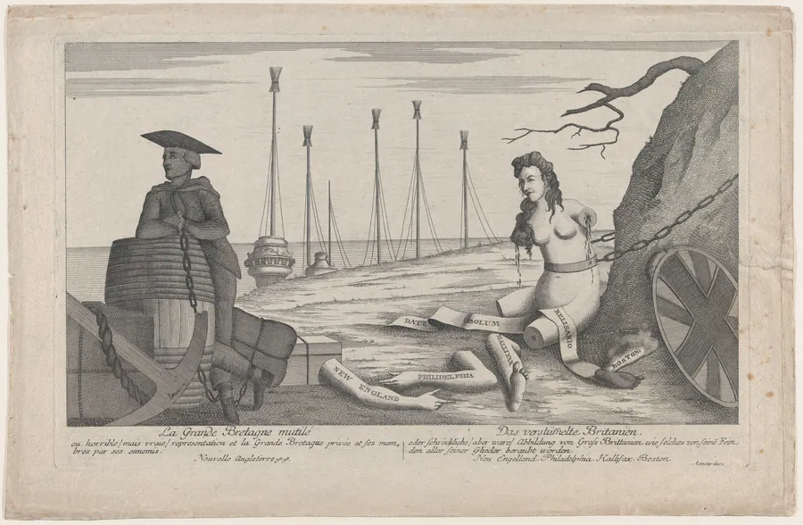 La Grand Bretagne Mutilé; Das Verstümelte Britanien [Great Britain Mulitated] by Anonymous, Dutch, 18th century