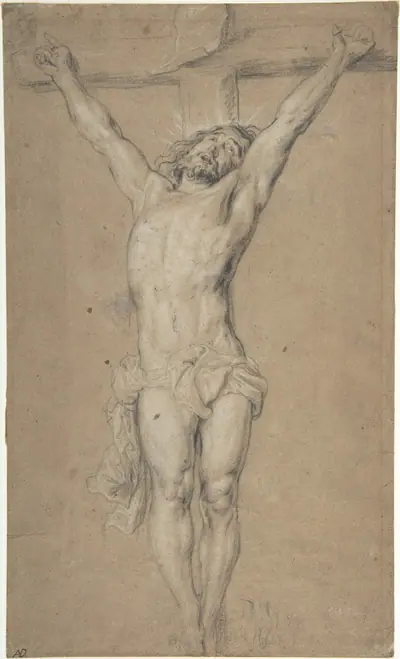Christ on the Cross; verso: St. Jerome Reading by Candlelight, and Sketch of Male Torso (?)