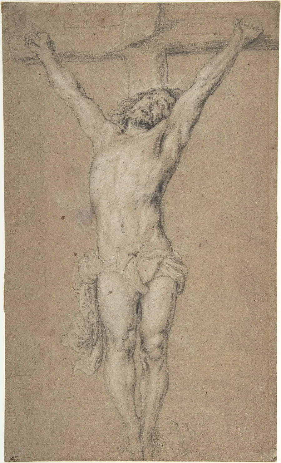Christ on the Cross; verso: St. Jerome Reading by Candlelight, and Sketch of Male Torso (?) by Anthony van Dyck