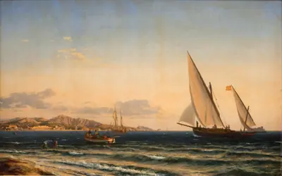 Aften ved Middelhavet. I baggrunden Marseille og øen If