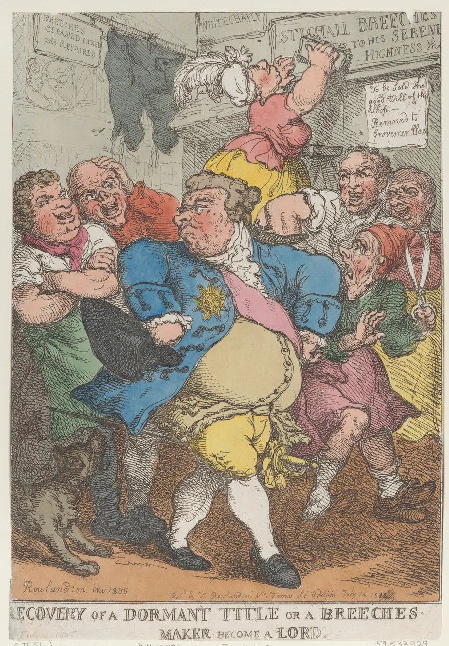Recovery from a Dormant Title or a Breeches Maker Become a Lord by Thomas Rowlandson