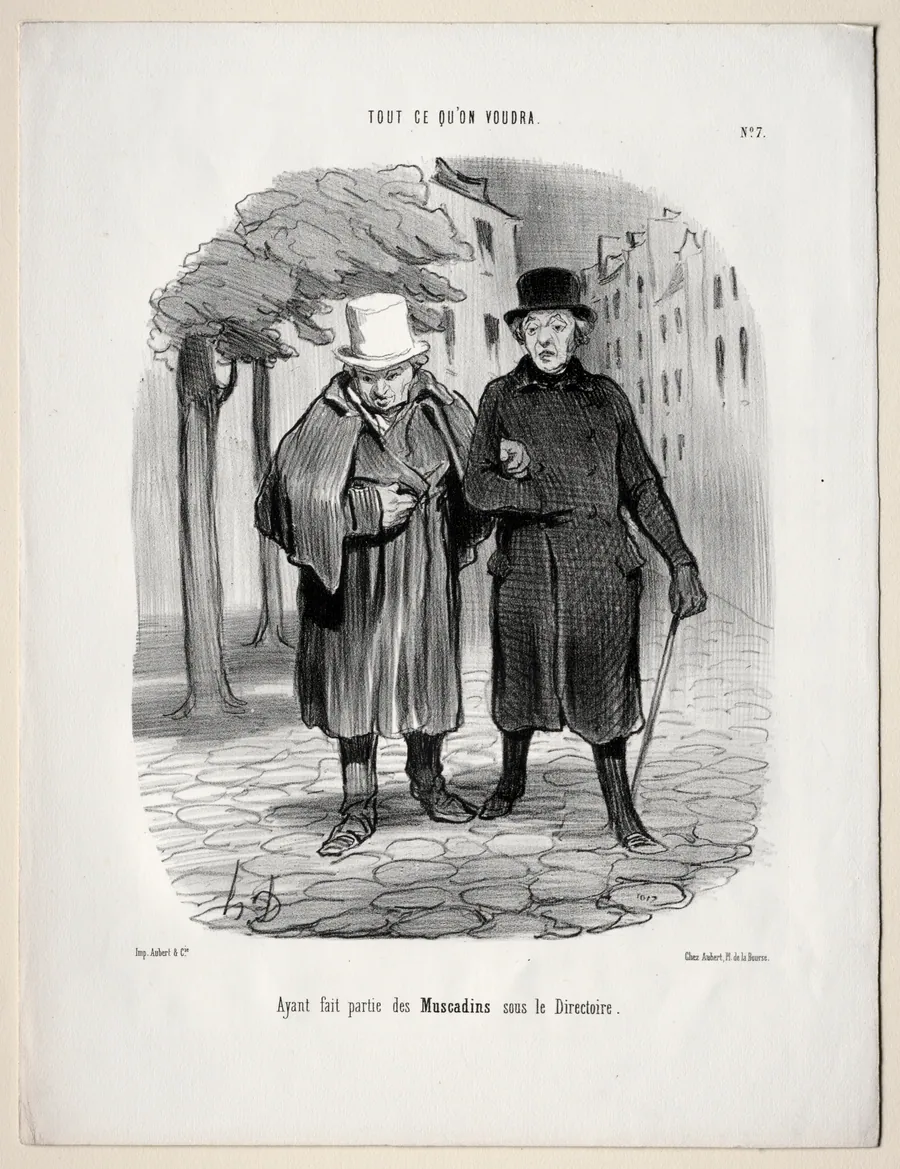 Former dandies under the Directory by Honoré Daumier