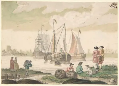 Seascape with Seven Figures and a Dog