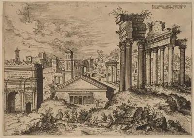 View of the Forum from the Base of the Capitol