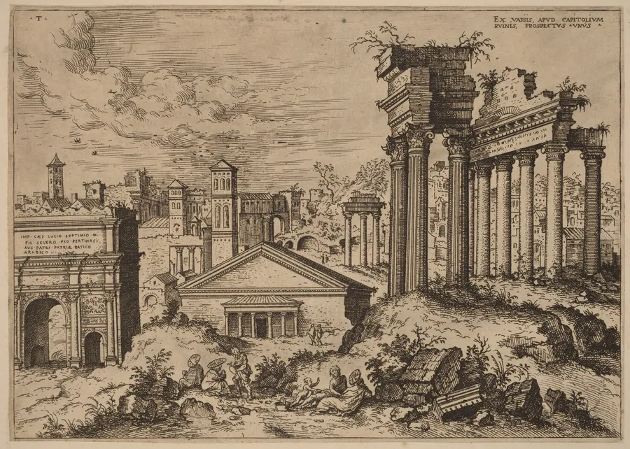 View of the Forum from the Base of the Capitol by Hieronymus Cock