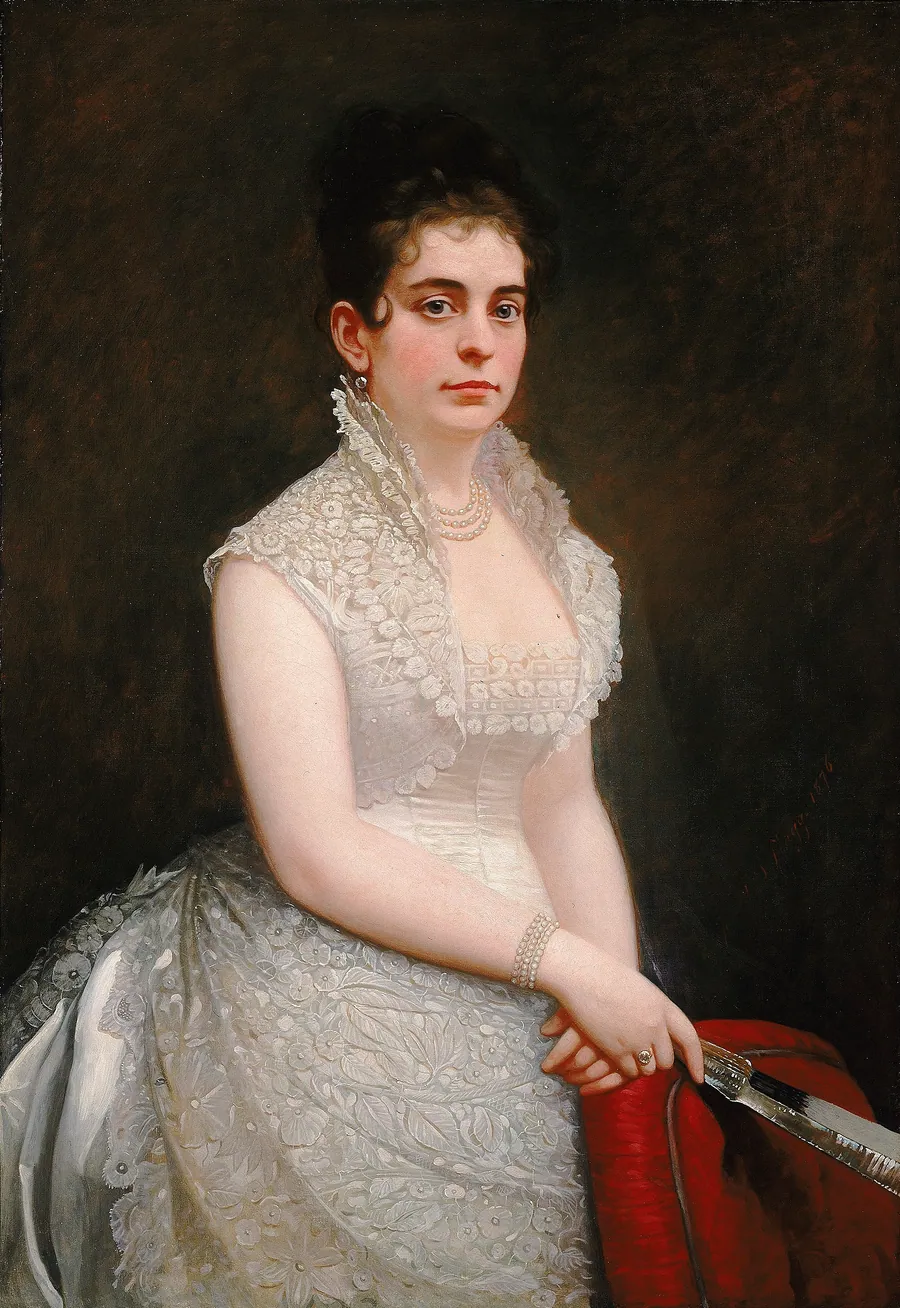 Alice Pike Barney, in Wedding Gown by Jared B. Flagg, born New Haven, CT 1820-died New York City 1899