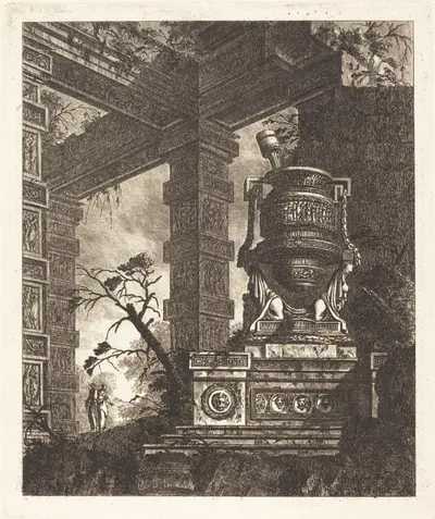 Vase Supported by Two Sphinxes