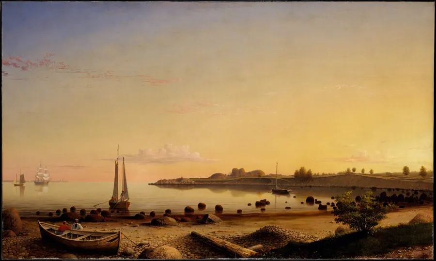 Stage Fort across Gloucester Harbor by Fitz Henry Lane (formerly Fitz Hugh Lane)