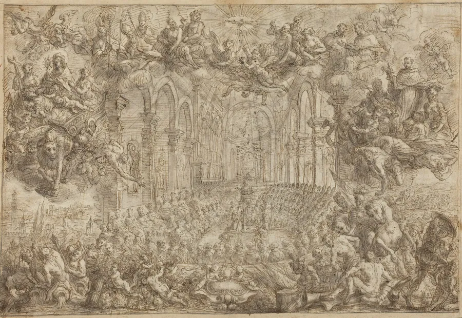 The Council of Trent with Saint Thomas Vanquishing the Heretics by Biagio Falcieri