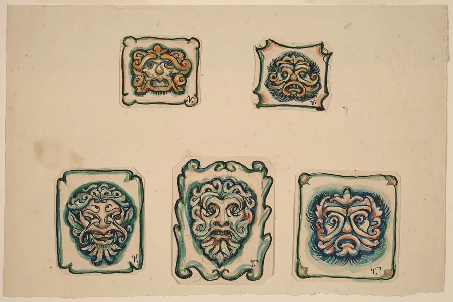 Five Heads by Elihu Vedder