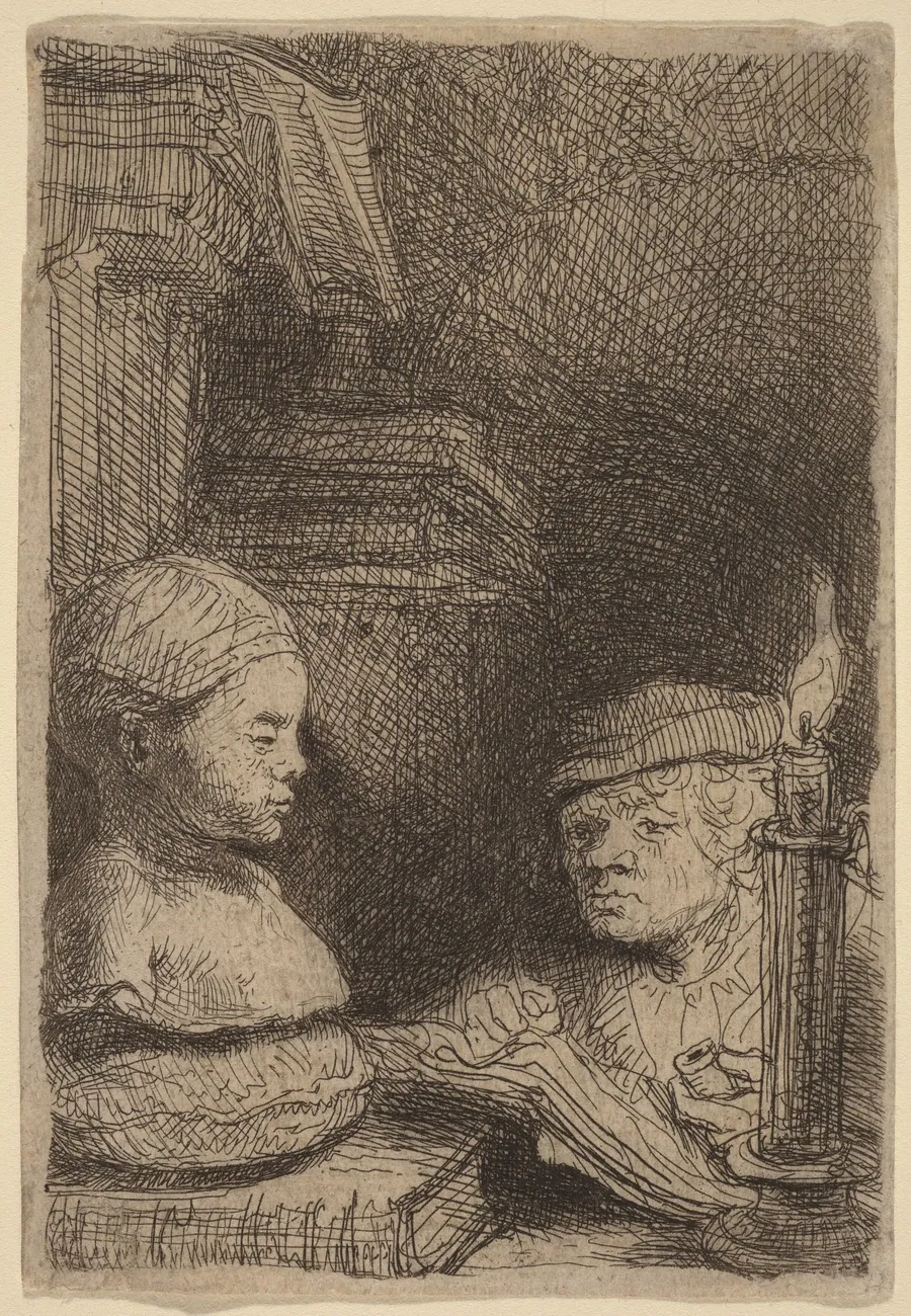 Man Drawing from a Cast by Rembrandt van Rijn