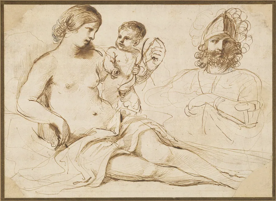 Venus, Cupid, and Mars by Guercino