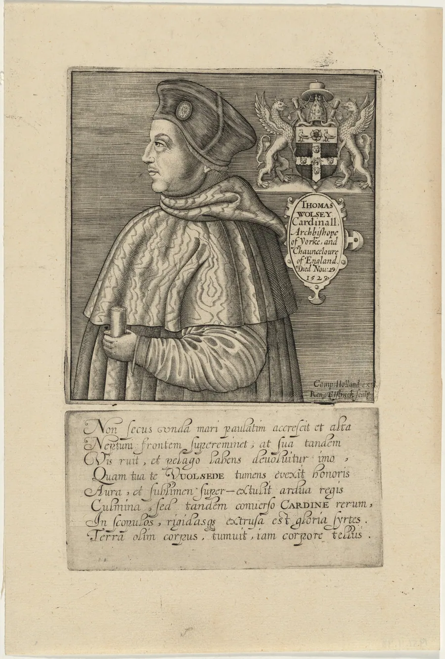 Thomas Wolsey, Cardinal Archbishop of York by Renold Elstrack