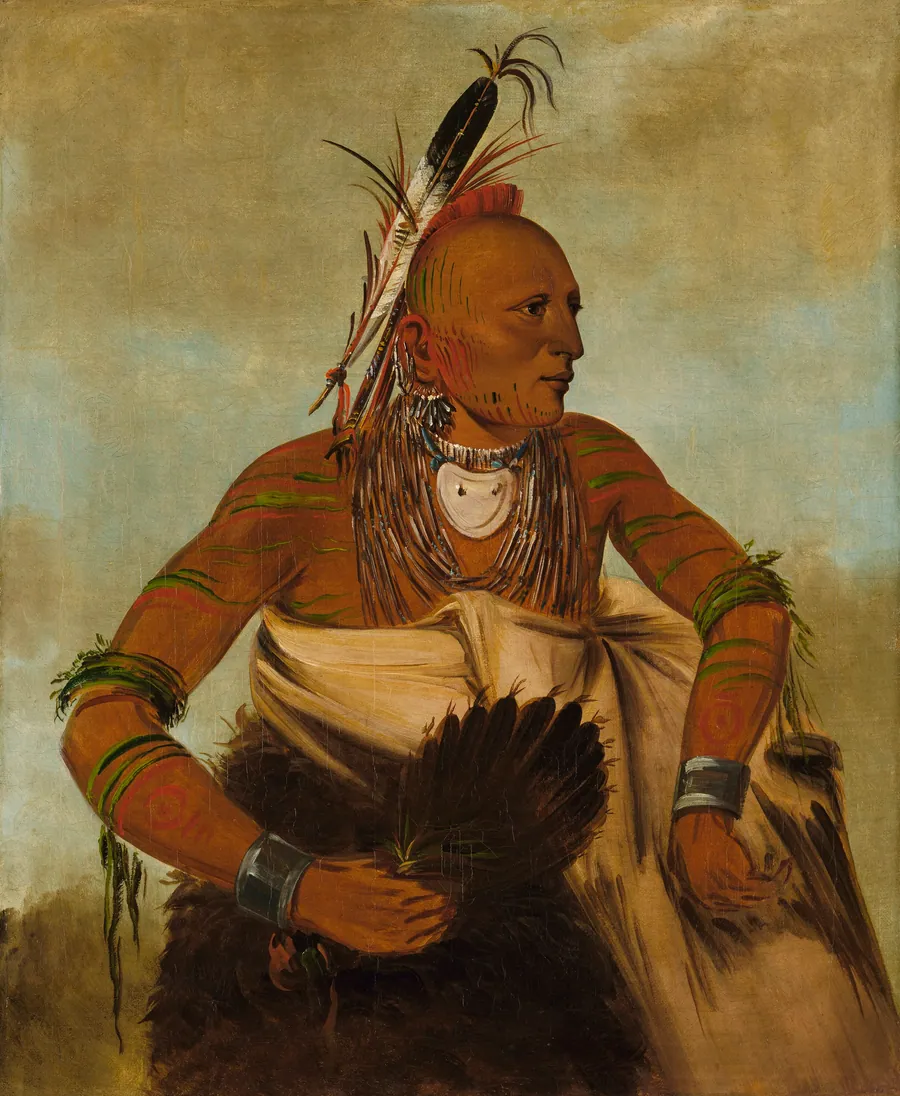 Wa-ho-béck-ee, a Handsome Brave by George Catlin, born Wilkes-Barre, PA 1796-died Jersey City, NJ 1872