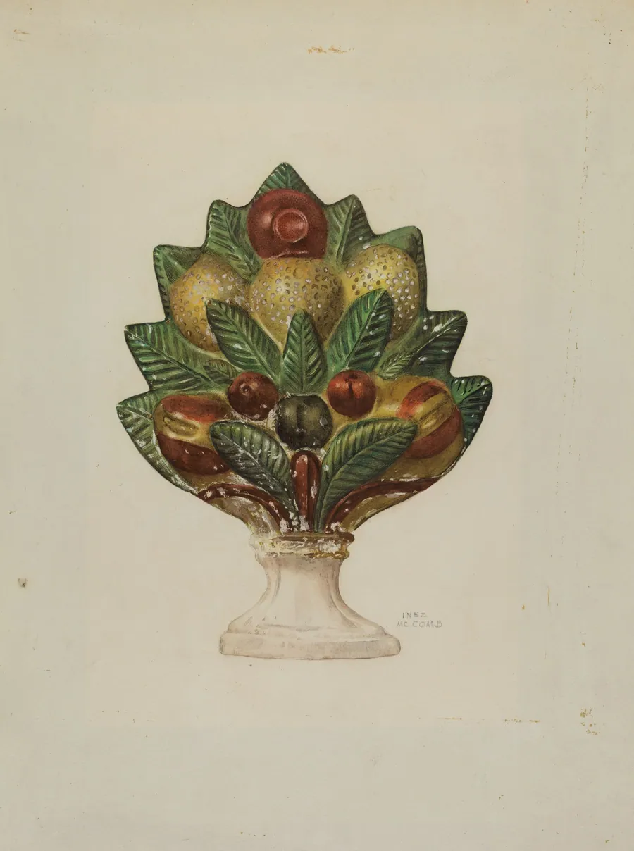 Pa. German Chalkware Mantel Ornament by Inez McCombs