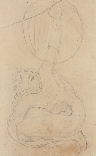 A Crouching Figure Holding a Shield [verso]