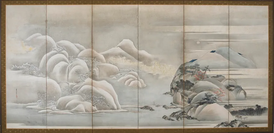 Landscape: two of the four seasons; autumn and winter by Hishikawa Sori 菱川宗理 (active 1789-1818)