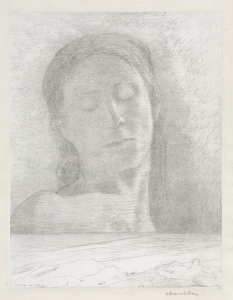 Closed Eyes by Odilon Redon