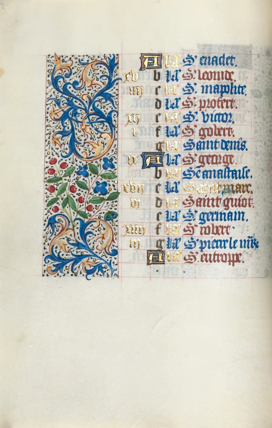 Book of Hours (Use of Rouen): fol. 4v by Master of the Geneva Latini