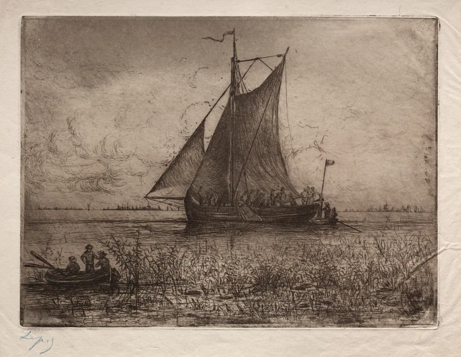Dutch Riverscape by Ludovic Napoléon, Vicomte Lepic