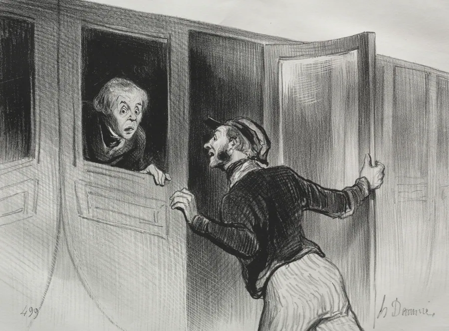 The Hazard of Sleeping on a Journey by Honoré Daumier