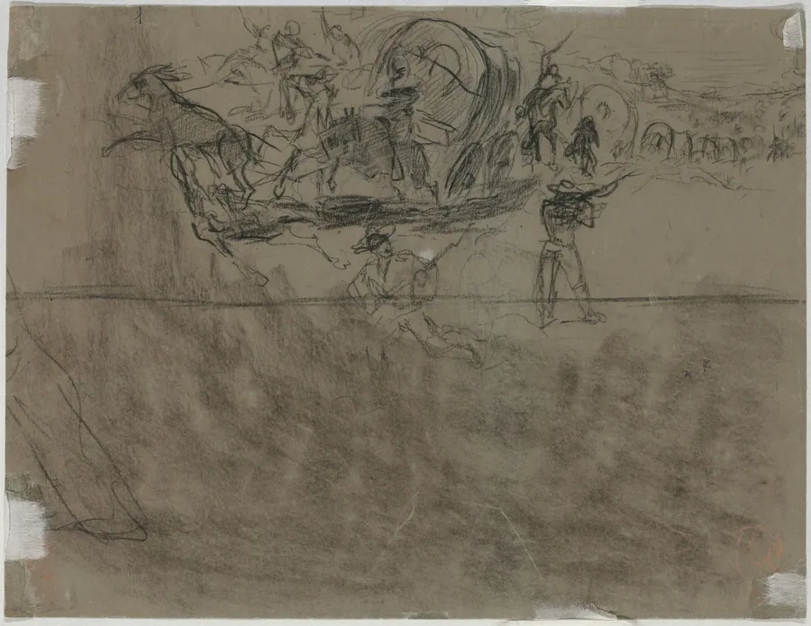 Skirmish Involving a Wagon Train [verso] by Winslow Homer
