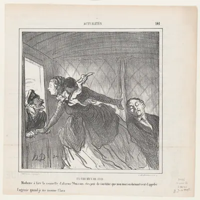 On the railroad, from 'News of the day,' published in Le Charivari, August 18, 1866