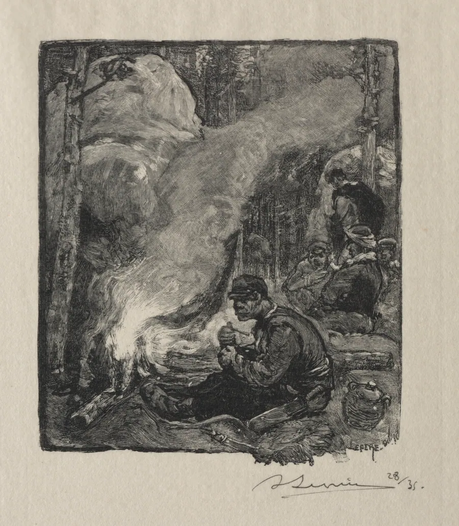 Repas des Bûcherons by Auguste Louis Lepère