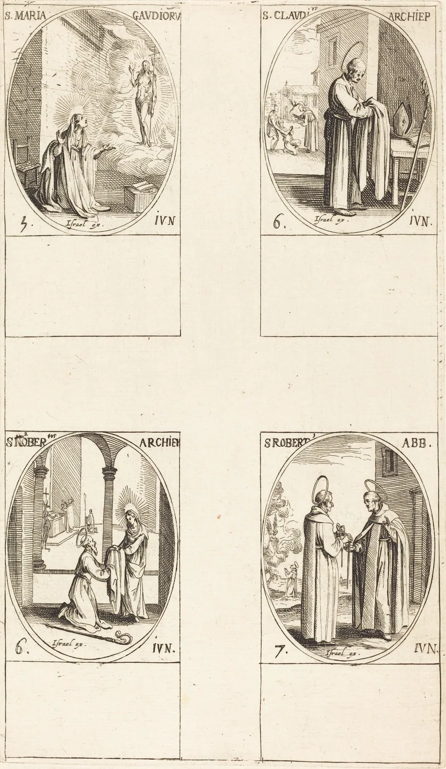 St. Maria Gaudioru; St. Cladius; St. Norbert; St. Robert by Jacques Callot
