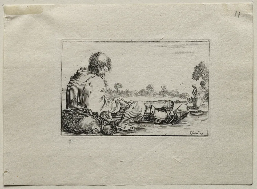 Caprices:  Seated Beggar by Stefano Della Bella