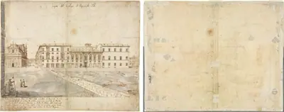 Eighteen Views of Rome: The Collegio di Propaganda Fide (recto); Sketches of Windows and Pilasters of the Attic Storey of the Collegio di Propaganda Fide (verso)