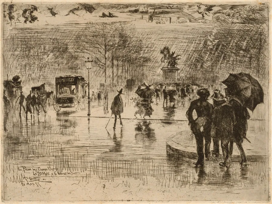 Le Retour des Artistes by Félix-Hilaire Buhot