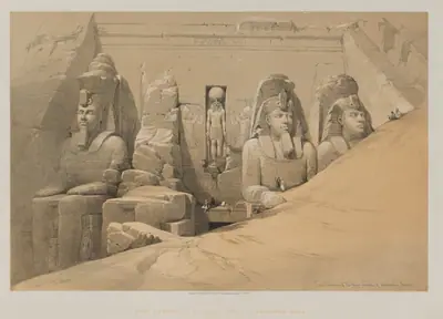 Egypt and Nubia, Volume II: Front Elevation of the Great Temple of Aboo Simbel, Nubia