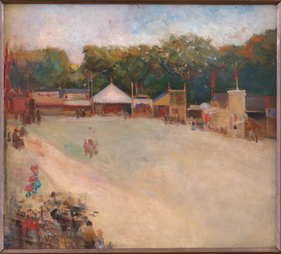 Sommeraften på Dyrehavsbakkens store plads by Fridolin Johansen
