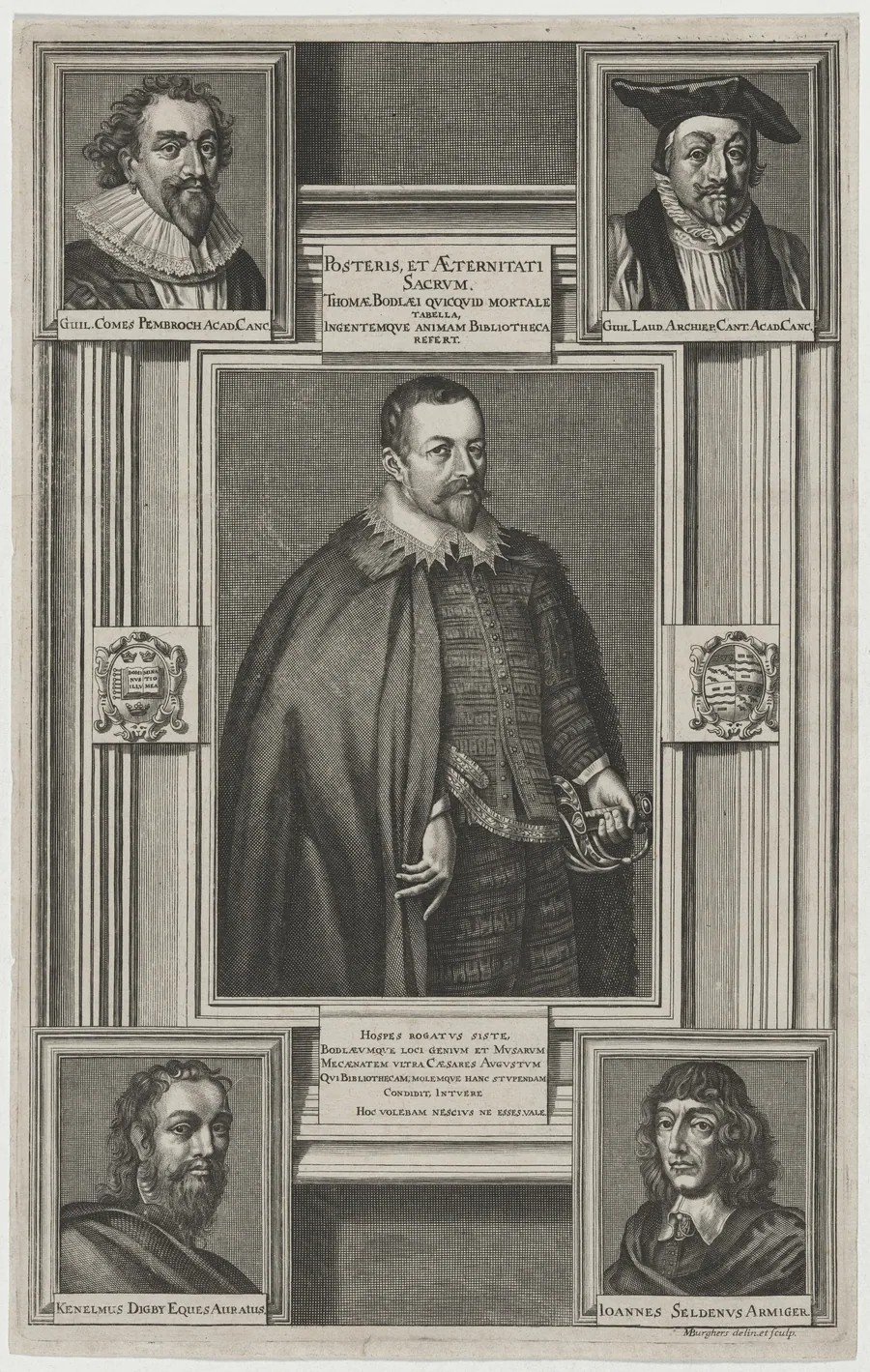 Sir Thomas Bodley, Founder of the Bodleian Library by Michael Burghers