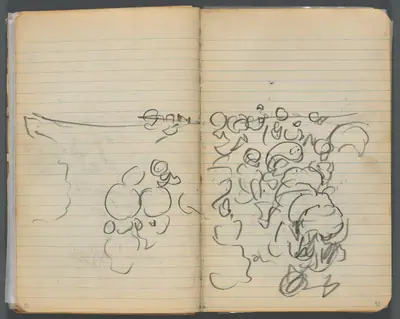 Sketchbook, page 042 & 43: Beach View
