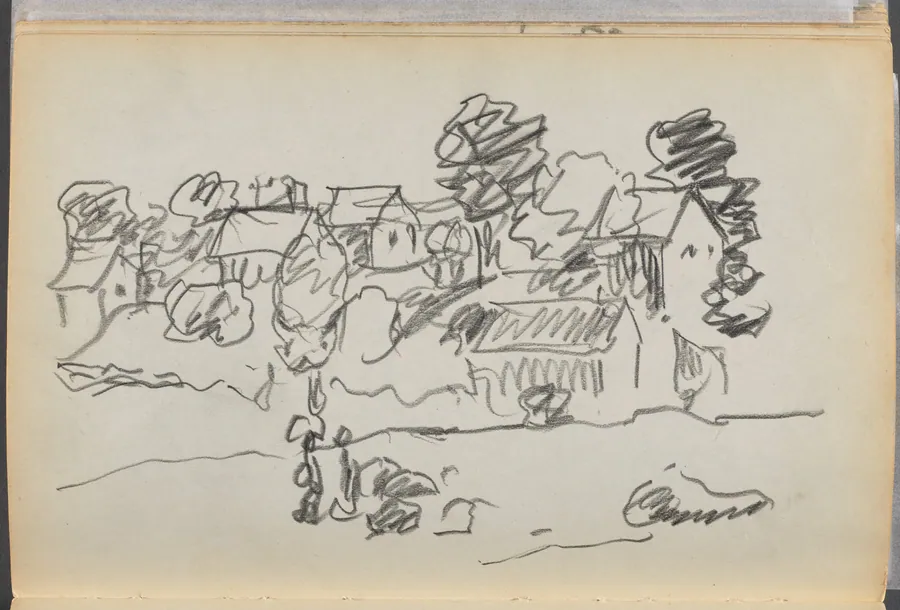 Sketchbook- The Granite Shore Hotel, Rockport, page 168: Houses by Maurice Prendergast