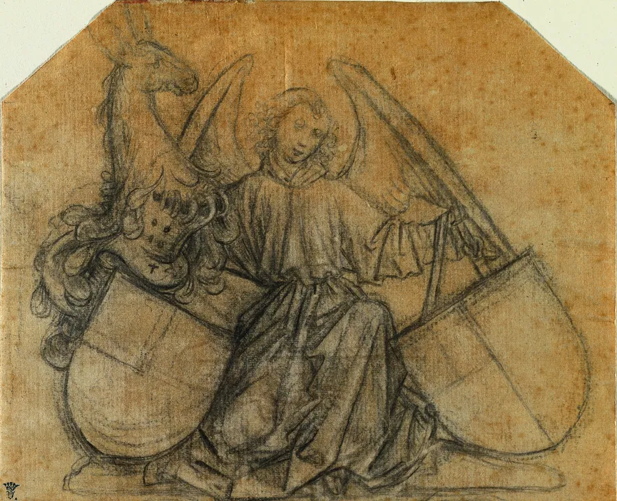 An Angel Supporting Two Escutcheons by Nikolaus Gerhaert von Leyden
