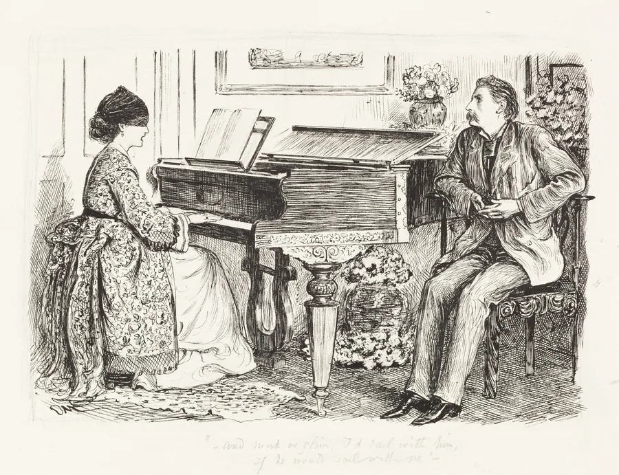 "--And mist or glim, I'd sail with him, if he would sail with me--" by George Du Maurier