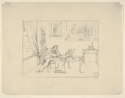 Writing the Emancipation Proclamation (from Confederate War Etchings)