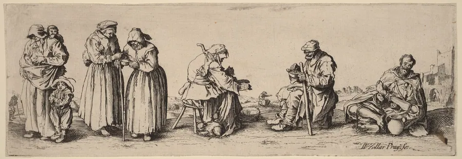 Six Men and Women Beggars by Wenceslaus Hollar