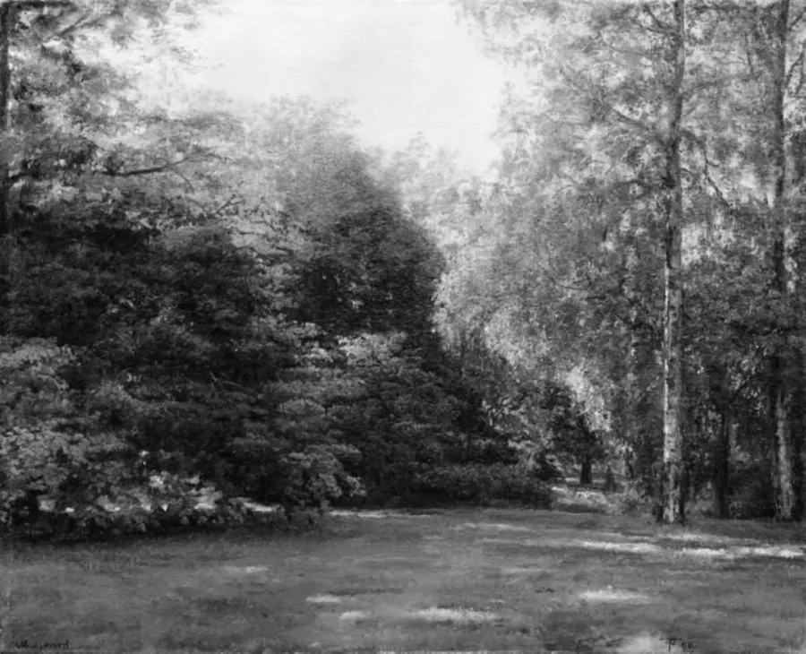 Park med høje træer by Theodor Philipsen