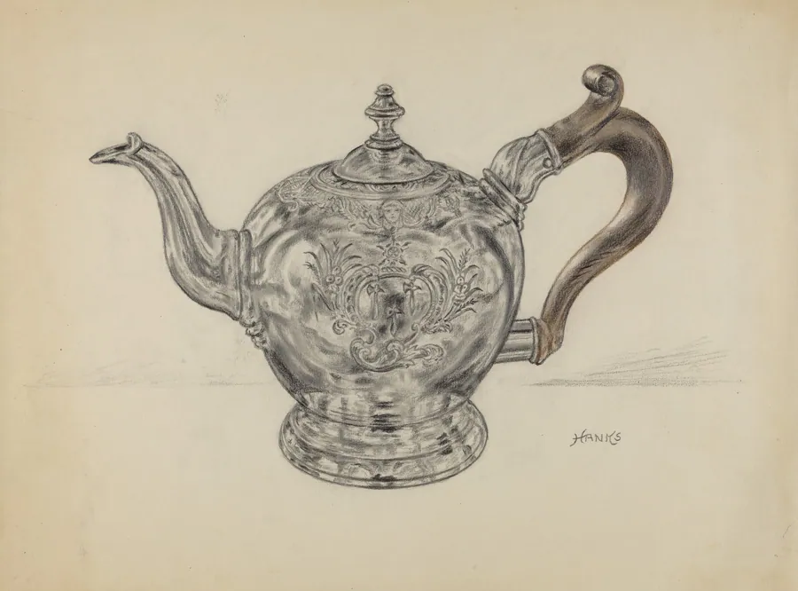 Silver Teapot by Fletcher Hanks