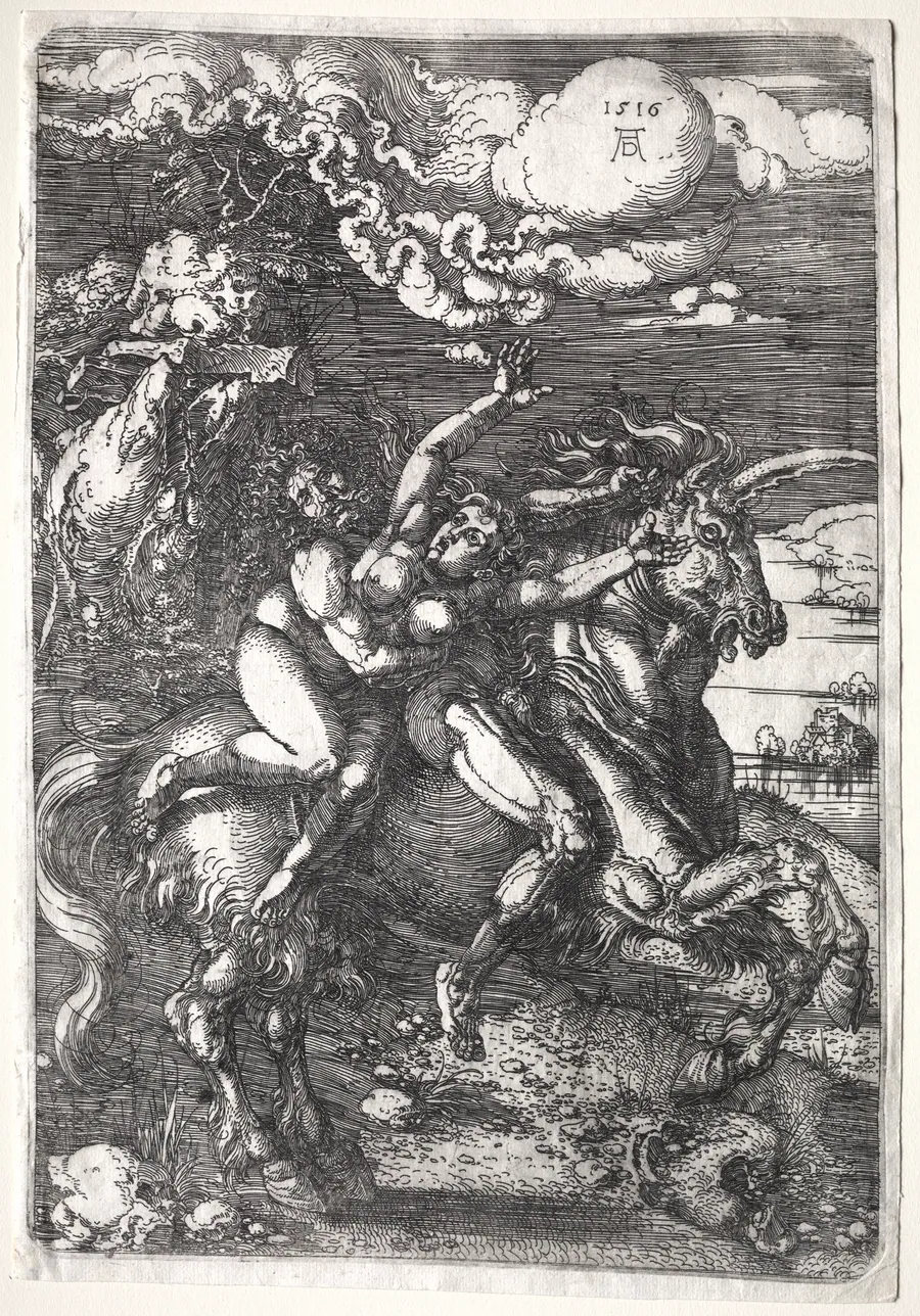 The Abduction on a Unicorn by Albrecht Dürer