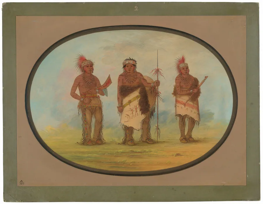 Three Iowa Indians by George Catlin
