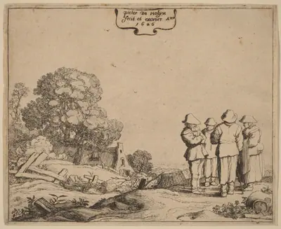 Three Peasants and a Woman